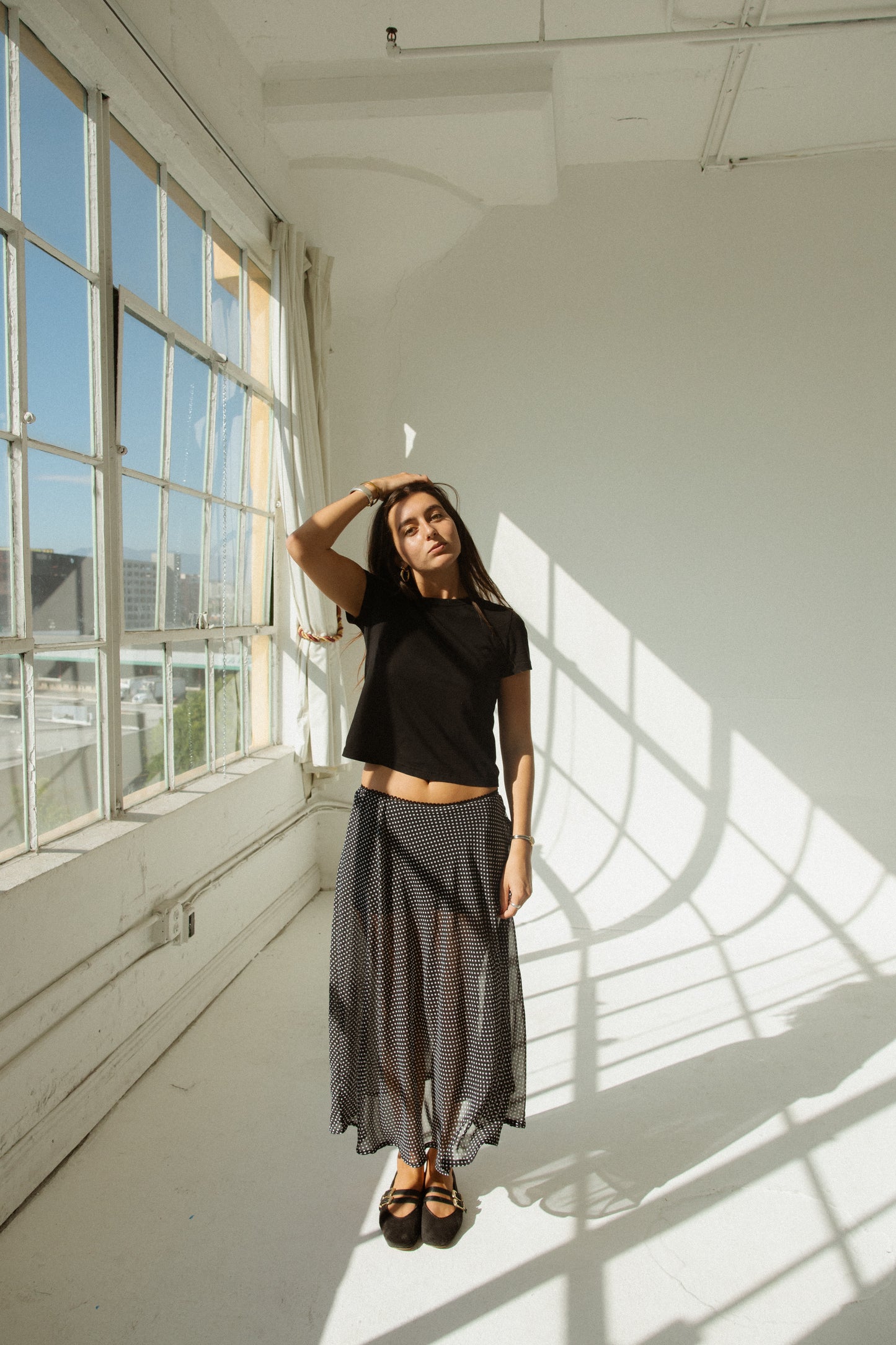 Polka Dot Maxi Skirt