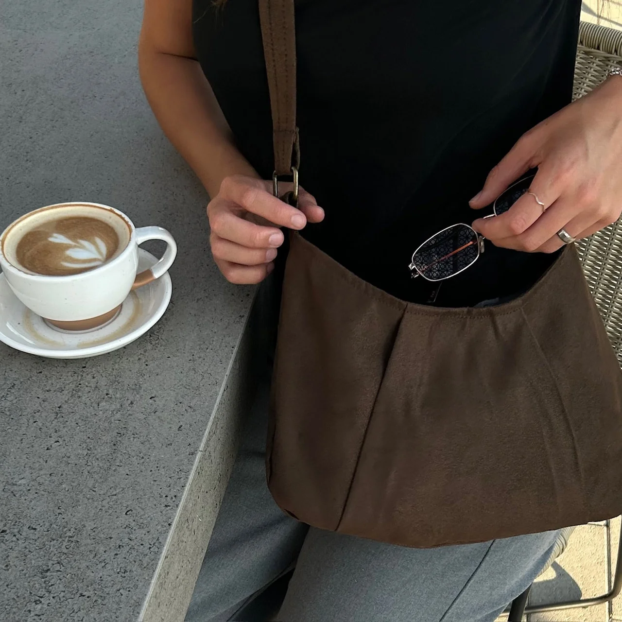 Chocolate Suede Purse