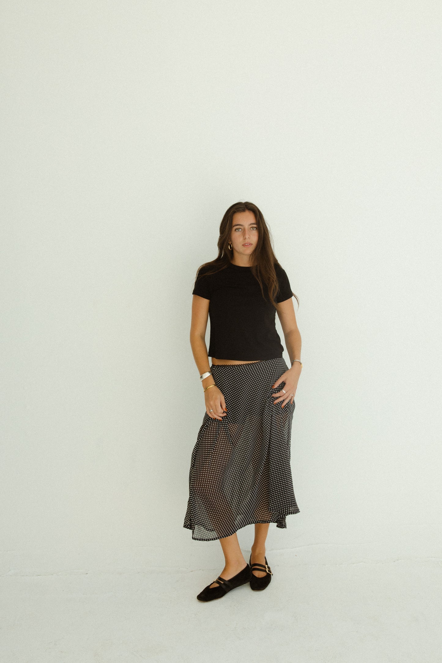 Polka Dot Maxi Skirt